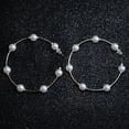 thumbnail image 4 of Pendientes grandes de metal con perlas Xihbxyly Liquidación de verano, 4 of 6