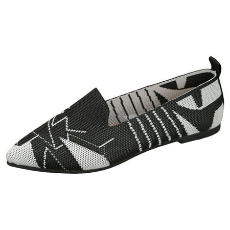 

Women s Shoes Ladies Colour Blocking Pointed Head Printing Shallow Mouth Flat Bottom Casual Comfortable Big Size Single Shoes Casual Shoes