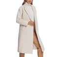 thumbnail image 4 of INSPIRE CHIC Women's Winter Notch Lapel Double-Breasted Mid-Length Long Coat S Beige, 4 of 5