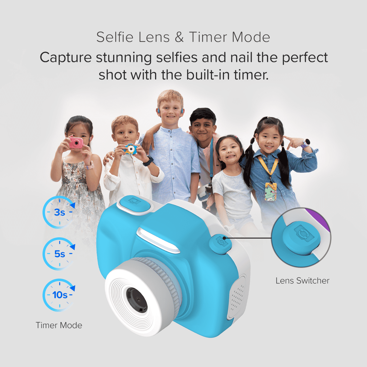 myFirst Camera 3 - New Kids Mini Camera, 12MP HD Video, Selfie Lens, Shockproof Case, microSD - Blue