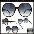 thumbnail image 3 of Womens Oversized Round Butterfly Minimal Plastic Iconic Diva Sunglasses Tortoise - Smoke, 3 of 8