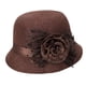 thumbnail image 2 of Sombrero de copa decorativo para mujer, protección solar, sombrero de playa, sombrero de pescador de moda, informal Marrón, 2 of 7