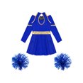 thumbnail image 4 of vastwit Kids Girls Cheer Leader Fancy Dress with Pom Poms Cheerleading Outfits Royal Blue 10, 4 of 5