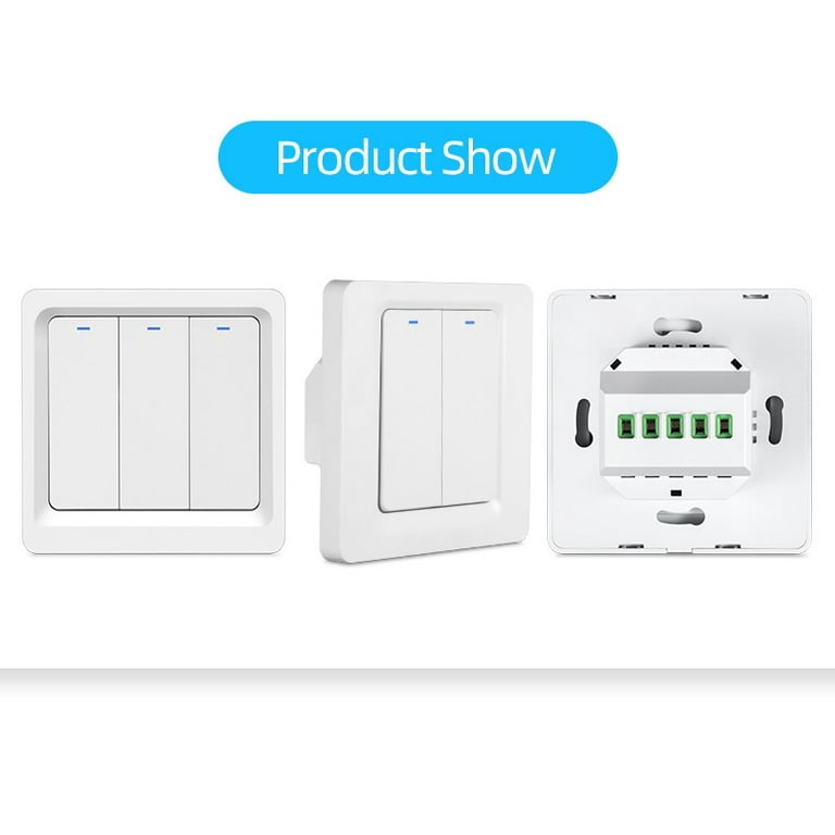 IFCOW Smart Triple Light Switches, 2.4GHz Wi-Fi 3 Gang Single Pole Switch,  Netural Wire Required, Inteligente Switch Combo Work with Alexa Google  Assistant, Remote Control 