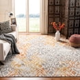 thumbnail image 1 of Safavieh Madison Collection MAD608K Boho Chic Angoissé Anti-Décoloration Résistant à la Tache Salon Chambre à Coucher Tapis, 4' x 4' Rond, Crème / Orange, 1 of 2