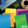 thumbnail image 4 of 3 Hole Punch Pocket Folders, Bulk Pack, Sturdy Plastic 2 Pocket Folders, Assorted Primary Colors, Letter Size, with Business Card Slot, by Better Office Products (6 Pack), 4 of 5