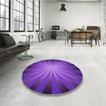 thumbnail image 4 of Ahgly Company Machine Washable Indoor Round Transitional Jasmine Purple Area Rugs, 3' Round, 4 of 7