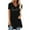 F39 Black, variant on Tops For Women Plus Size Letter Print V Neck Short Sleeved Fashionable Casual T Shirts Black Size L