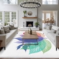thumbnail image 3 of Area Rug for Living Room, Purple Leaves Non-Slip Indoor Large Carpet for Bedroom/Dining Room, Spring Summer Botanical Farmhouse Modern Washable Low-Profile Rectangle Floor Runner Rugs - 6 x 9 Ft, 3 of 8