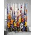 thumbnail image 5 of Fsddascl Botanical Flowers Shower Curtain Set - Long 72" x 84" Washable Bathtub Curtain with 12 Hooks, Farmhouse Floral Herbs Oil Painting Waterproof Fabric Stall Shower Curtains for Bathroom, 5 of 6