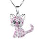 thumbnail image 1 of Cadenas y Dije Circonia, MXAKA-001, 1Pza, Gato/Circonia, Plata/Rosa, Metal, Cadena y Dije, 1 of 3