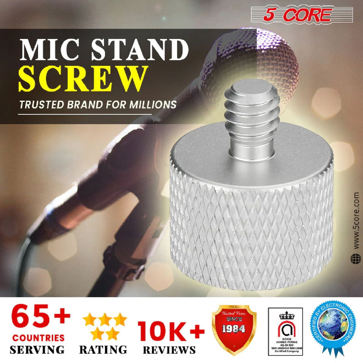 Mic Stand Adapter 12 Pieces 3/8 Male to 5/8 Female Screw Thread Conversion Connector for Microphone Stands Boom Arms Camera Tripod - MS ADP M SLV 38M-58F 12PCS