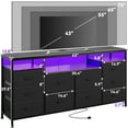 thumbnail image 2 of Twister.CK TV Stand for TVs up to 75", with LED Lights & Power Outlets, 10-Drawer Dresser Storage Chest for Bedroom, Living Room, Black, 2 of 6