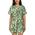 thumbnail image 1 of Fotbe Cute Frog Conjunto de Pijama Estampado para Mujer, 2 Piezas, Ropa de Dormir con Camiseta de Manga Corta y Shorts Suaves-3X-Large, 1 of 6