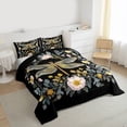 thumbnail image 3 of jejeloiu Rustic Botanical Floral Twin Comforter Sets,Wild Dragonfly Animals Bedding Set For Men Women Reversible 2 Pieces, 3 of 8
