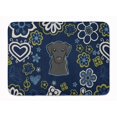 thumbnail image 1 of Carolines Treasures BB5086RUG Blue Flowers Black Labrador Machine Washable Memory Foam Mat, 1 of 4