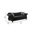 thumbnail image 5 of Sofa with Flared Design Arms and Button Tufting, Black, 5 of 5