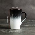thumbnail image 3 of Tazas de café de cerámica degradada en blanco y negro de alta temperatura: tazas for beber de gran capacidad de 400 ml, sin plomo ni cromo, perfectas for desayuno, leche, avena y agua, 3 of 3