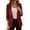 Burgundy, variant on Women's Drape Collar Blazers Cotton Blend Long Sleeve Open Front Suit Jackets Casual Dressy Solid Color Cardigan Sweater Black
