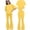 Yellow, variant on Outfits for Girls Size 9-10Y Crew Short Sleeve Solid Top with Pants Kids Daily Lightweight Set Girls Clothes