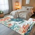 thumbnail image 5 of 6x9 Area Rugs, Coastal Turtle Non-Skid Rubber Backing Large Rectangle Rugs - Living Room Bedroom Home Office, Summer Beach Nautical Coral Starfish Indoor Floor Mat Carpets Washable Rug, 5 of 9