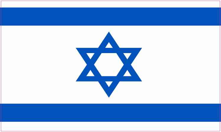 Israel Country Flag Reflective Decal Bumper Sticker 