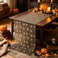 thumbnail image 5 of Extra Long Halloween Table Runner, Black Sheer Table Runner with Gold Print, Gothic Spider Web Table Decor for Halloween Party, Dining Table, Mantel, and Home Display, 5 of 6