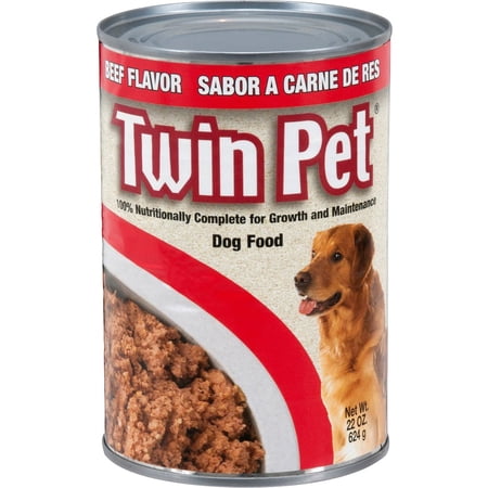 Twin Pet Beef Flavor Loaf Wet Dog Food, 22 oz Can