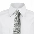 thumbnail image 3 of Men's Tie, Hand Drawn Like, 3.7", Charcoal Grey and White, by Ambesonne, 3 of 4