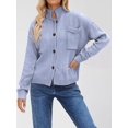 thumbnail image 6 of Womens Sweater Cardigan Long Sleeve Fall Button Down Knit Tops with Pockets Casual Loose Coats Jackets Blue S, 6 of 7