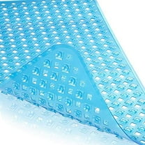Yimobra Original Bathtub Mat Non Slip, Bath Mats for Tub, Shower Mat with Drain Holes Suction Cups, Machine Washable, BPA, Latex, Phthalate Free, 34.5 x 15.5 Inches, Clear Blue