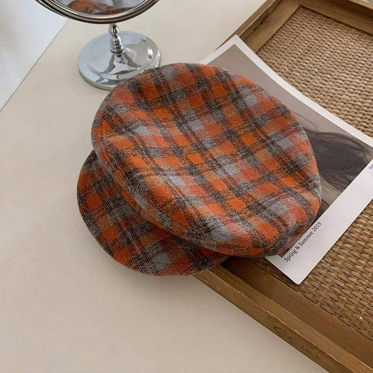 SikaFu New Retro Plaid Beret Women's Autumn and Winter British