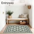 thumbnail image 3 of ODIKA 4'x6' Machine Washable Non-Slip Area Rug, Venetian Brocade Majesty Worn Enchantment Dignified Adornment High Traffic Rug, Ivory, 573601, 3 of 7