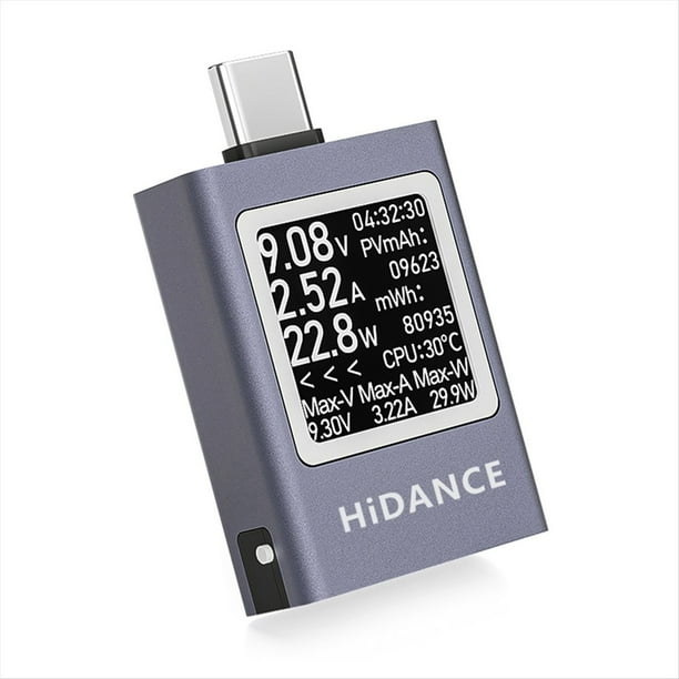 HDC-085C DC 4.5-50V 0-12A PD3.1 Pantalla Digital Multifunción Amperímetro de Voltaje CC Medidor de Potencia Probador de Carga de Celda Tipo C