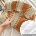 thumbnail image 4 of Queen Size Fitted Sheet Set - Terracotta Orange Stripes 3 Piece Bedding Sets 16" Deep Pocket Fitted Sheet with 2 Pillowcases, Modern Striped Cream Brushed Microfiber Hotel Luxury Bed Sheets, 4 of 9