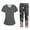 Gray, variant on Plus Size Women's Short Sleeve Printed Scrubs Set, V-Neck with Pockets, Animal Floral Theme, 2-Piece Nursing Uniform, Medical Workwear for Healthcare Professionals,White S