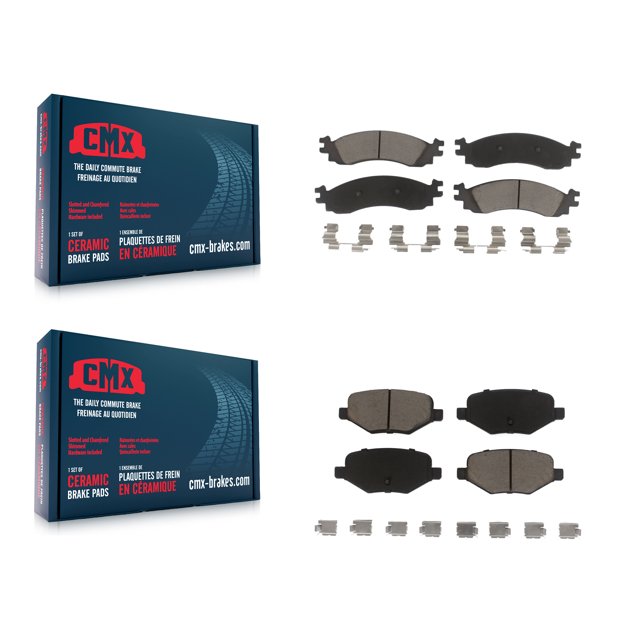 CMX Front Rear Ceramic Brake Pads Kit for Car 2010-2012 Ford Taurus SHO KCX-100002