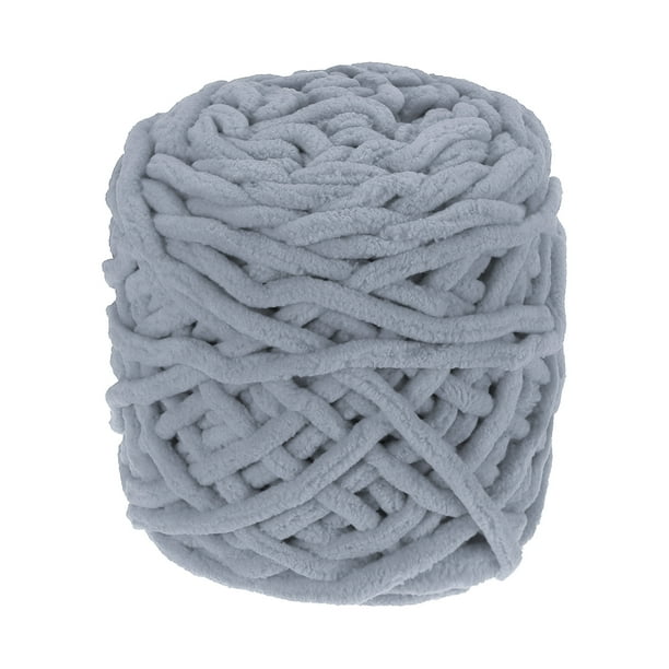 Hilo Chenille Grueso Uxcell, Hilo Plush Bulky Thick Fluffy para Crochet, Hilo de Terciopelo Suave para Mantitas, Tejido a Mano de Suéter en Gris