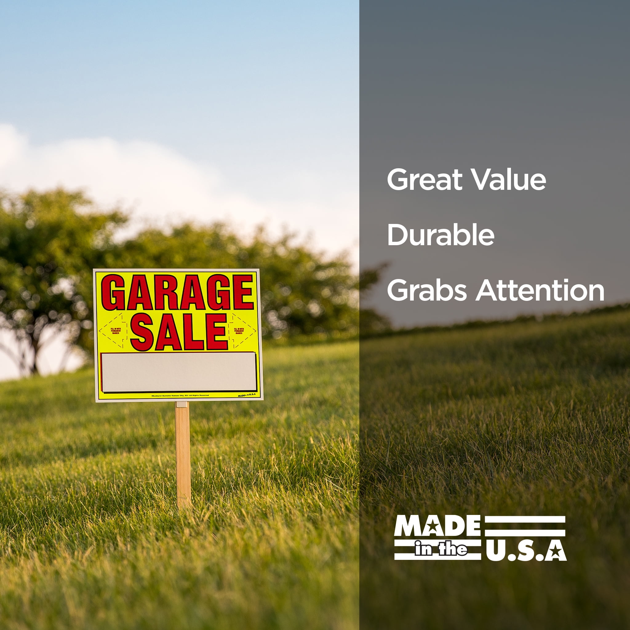 Sunburst Systems 3640 Garage Sale Sign with Blank Space for Sunburst Systems 3640 Garage Sale Sign with Blank Space for