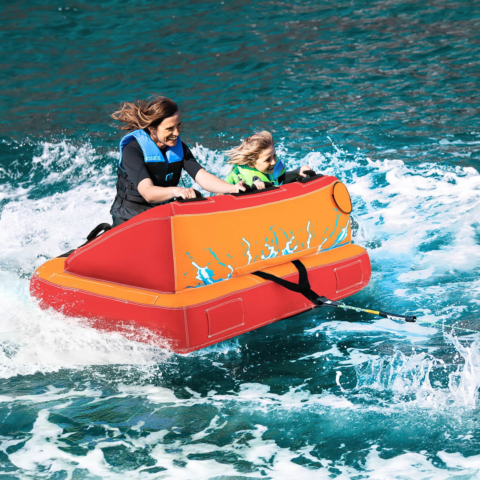 Infans 2 Person Inflatable Towable Tubes for Boating Water Tubes for Boats to Pull