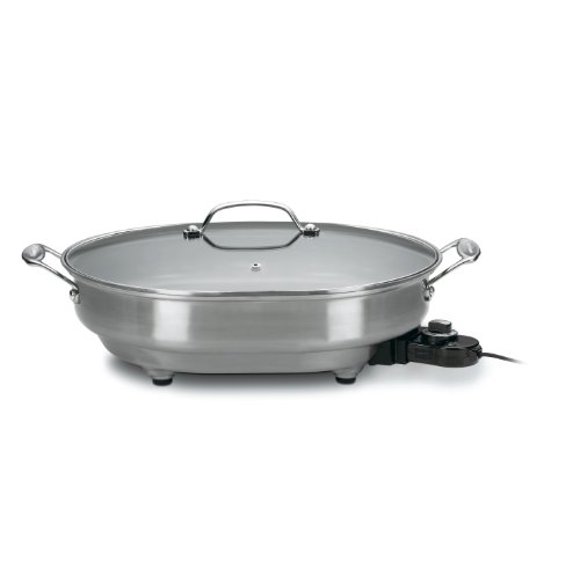 Cuisinart CSK-150 1500-Watt Oval Electric Skillet - Nonstick, Brushed Stainless