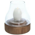 thumbnail image 6 of Northlight Hurricane Glass Candle Holder with Wooden Base - 10.25" - Clear, 6 of 7