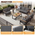 thumbnail image 4 of Sumnthink 5-Piece Outdoor Patio Furniture Set, Modern Metal Conversation Set for Porch, Deck, Balcony (Dark Grey), 4 of 8