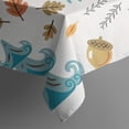 thumbnail image 5 of White Boho Bohemia Rainbow Autumn Leaves Trees Pattern Square Tablecloth,Waterproof Square Table Cover,Wipeable Spillproof Washable Table Cover for Home Kitchen Party Decor 60"x60"(152x152cm), 5 of 6
