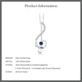 thumbnail image 3 of Gem Stone King 10K White Gold Blue Created Sapphire and Lab Grown Diamond Treble Clef Pendant Necklace Music Note Jewelry Gift for Women By Keren Hanan (0.67 Cttw, with 18 inch Chain), 3 of 4