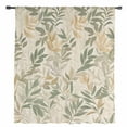 thumbnail image 2 of Sage Green Yellow Botanical Semi Sheer Curtains Drapes for Living Room, Bedroom, French Doors Window 54 Inches Long, Vintage Spring Summer Rod Pocket Chiffon Curtain Drapery Voile Draperies Panel, 2 of 6