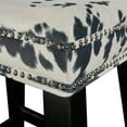 thumbnail image 6 of Linon Renner 24" Saddle Backless Counter Stool, Black/Black Microfiber Cow Print, 6 of 8