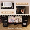 thumbnail image 3 of Homall Makeup Vanity Set with Mirror, Vanity Desk with LED Mirror & Charging Station, Vanity Table with Storage Drawers & Shelves for Bedroom Dressing Room, Black, 3 of 7