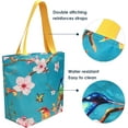 thumbnail image 5 of Wrapables Carryall Shopping Travel Tote Bag with Durable Ripstop Polyester - Foldable, Waterproof, and OEKO-TEX Certified, Large, Cherry Blossoms, 5 of 10