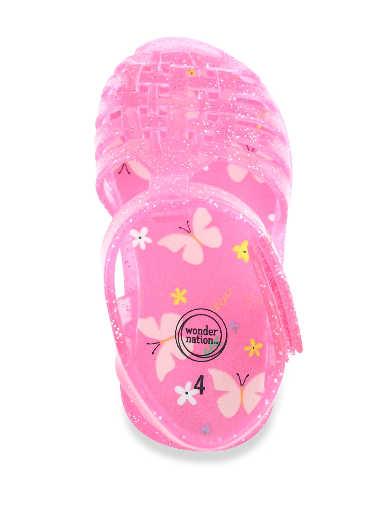 Wonder Nation Baby Girls Glitter Jelly Fisherman Sandal